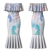 Aotearoa Maori Sea Animals Tribal Family Matching Mermaid Dress and Hawaiian Shirt Manta Ray and Shark Moko Pattern Sweet Pastel LT03 Mom's Dress Multicolor - Polynesian Pride