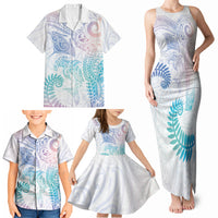 Aotearoa Maori Sea Animals Tribal Family Matching Tank Maxi Dress and Hawaiian Shirt Manta Ray and Shark Moko Pattern Sweet Pastel LT03 - Polynesian Pride