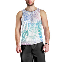 Aotearoa Maori Sea Animals Tribal Men Tank Top Manta Ray and Shark Moko Pattern Sweet Pastel