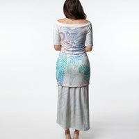 Aotearoa Maori Sea Animals Tribal Puletasi Manta Ray and Shark Moko Pattern Sweet Pastel LT03 - Polynesian Pride