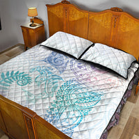 Aotearoa Maori Sea Animals Tribal Quilt Bed Set Manta Ray and Shark Moko Pattern Sweet Pastel LT03 - Polynesian Pride