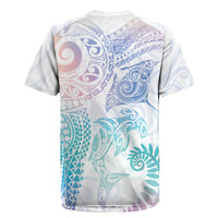 Aotearoa Maori Sea Animals Tribal Rugby Jersey Manta Ray and Shark Moko Pattern Sweet Pastel