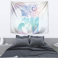 Aotearoa Maori Sea Animals Tribal Tapestry Manta Ray and Shark Moko Pattern Sweet Pastel LT03 - Polynesian Pride