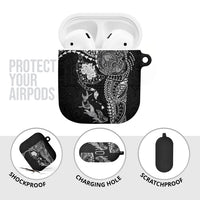 Hawaiian Manta Ray Tribal AirPods Case Polynesian Art Motifs Black Color LT03 - Polynesian Pride