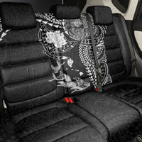 Hawaiian Manta Ray Tribal Back Car Seat Cover Polynesian Art Motifs Black Color