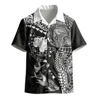 Hawaiian Manta Ray Tribal Kid Hawaiian Shirt Polynesian Art Motifs Black Color LT03 - Polynesian Pride