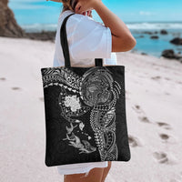Hawaiian Manta Ray Tribal Tote Bag Polynesian Art Motifs Black Color LT03 - Polynesian Pride