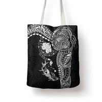 Hawaiian Manta Ray Tribal Tote Bag Polynesian Art Motifs Black Color LT03 - Polynesian Pride