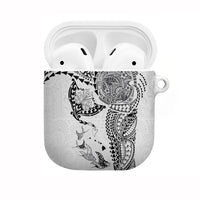 Hawaiian Manta Ray Tribal AirPods Case Polynesian Art Motifs White Color LT03 White - Polynesian Pride
