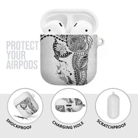 Hawaiian Manta Ray Tribal AirPods Case Polynesian Art Motifs White Color LT03 - Polynesian Pride