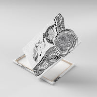 Hawaiian Manta Ray Tribal Canvas Wall Art Polynesian Art Motifs White Color