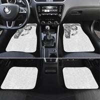 Hawaiian Manta Ray Tribal Car Mats Polynesian Art Motifs White Color LT03 Set 4pcs White - Polynesian Pride