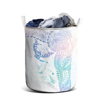 Hawaiian Manta Ray Tribal Laundry Basket Polynesian Art Motifs Sweet Pastel LT03 - Polynesian Pride