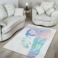 Hawaiian Manta Ray Tribal Area Rug Polynesian Art Motifs Sweet Pastel LT03 - Polynesian Pride
