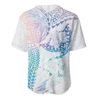 Hawaiian Manta Ray Tribal Baseball Jersey Polynesian Art Motifs Sweet Pastel LT03 - Polynesian Pride