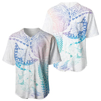 Hawaiian Manta Ray Tribal Baseball Jersey Polynesian Art Motifs Sweet Pastel LT03 - Polynesian Pride
