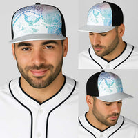 Hawaiian Manta Ray Tribal Baseball Net Cap Polynesian Art Motifs Sweet Pastel LT03 - Polynesian Pride