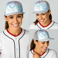 Hawaiian Manta Ray Tribal Baseball Net Cap Polynesian Art Motifs Sweet Pastel LT03 - Polynesian Pride