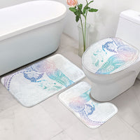 Hawaiian Manta Ray Tribal Bathroom Set Polynesian Art Motifs Sweet Pastel LT03 - Polynesian Pride