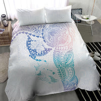 Hawaiian Manta Ray Tribal Bedding Set Polynesian Art Motifs Sweet Pastel