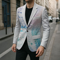Hawaiian Manta Ray Tribal Blazer Polynesian Art Motifs Sweet Pastel LT03 - Polynesian Pride