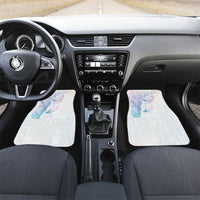 Hawaiian Manta Ray Tribal Car Mats Polynesian Art Motifs Sweet Pastel LT03 Set 2pcs - Front Multicolor - Polynesian Pride