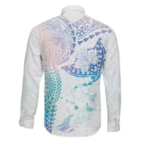 Hawaiian Manta Ray Tribal Family Matching Long Sleeve Bodycon Dress and Hawaiian Shirt Polynesian Art Motifs Sweet Pastel LT03 Son's Shirt Multicolor - Polynesian Pride