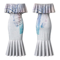Hawaiian Manta Ray Tribal Family Matching Mermaid Dress and Hawaiian Shirt Polynesian Art Motifs Sweet Pastel LT03 Mom's Dress Multicolor - Polynesian Pride