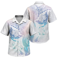 Hawaiian Manta Ray Tribal Family Matching Short Sleeve Bodycon Dress and Hawaiian Shirt Polynesian Art Motifs Sweet Pastel LT03 Son's Shirt Multicolor - Polynesian Pride