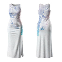 Hawaiian Manta Ray Tribal Family Matching Tank Maxi Dress and Hawaiian Shirt Polynesian Art Motifs Sweet Pastel LT03 Mom's Dress Multicolor - Polynesian Pride