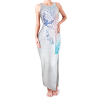 Hawaiian Manta Ray Tribal Family Matching Tank Maxi Dress and Hawaiian Shirt Polynesian Art Motifs Sweet Pastel