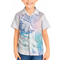 Hawaiian Manta Ray Tribal Hawaiian Shirt Polynesian Art Motifs Sweet Pastel LT03 - Polynesian Pride