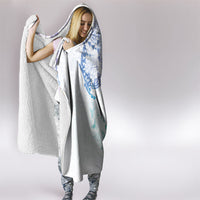 Hawaiian Manta Ray Tribal Hooded Blanket Polynesian Art Motifs Sweet Pastel