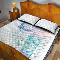 Hawaiian Manta Ray Tribal Quilt Bed Set Polynesian Art Motifs Sweet Pastel LT03 - Polynesian Pride