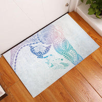 Hawaiian Manta Ray Tribal Rubber Doormat Polynesian Art Motifs Sweet Pastel LT03 - Polynesian Pride
