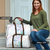 Hawaiian Manta Ray Tribal Travel Bag Polynesian Art Motifs Sweet Pastel