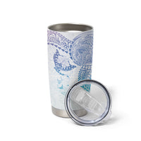 Hawaiian Manta Ray Tribal Tumbler Cup Polynesian Art Motifs Sweet Pastel