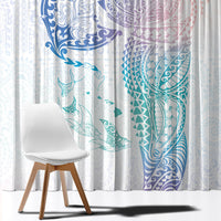 Hawaiian Manta Ray Tribal Window Curtain Polynesian Art Motifs Sweet Pastel
