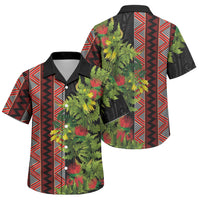 Maori Tukutuku Family Matching Off The Shoulder Long Sleeve Dress and Hawaiian Shirt with Ferns Pohutukawa and Kowhai Tribal Moko Patterns LT03 Son's Shirt Multicolor - Polynesian Pride