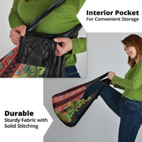 Maori Tukutuku Grocery Bag with Ferns Pohutukawa and Kowhai Tribal Moko Patterns