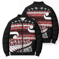 New Zealand Christmas Bomber Puffer Jacket Funny Santa Claus Haka Dance with Tukutuku
