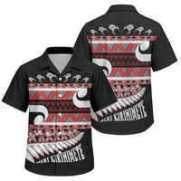 New Zealand Christmas Family Matching Off Shoulder Maxi Dress and Hawaiian Shirt Funny Santa Claus Haka Dance with Tukutuku LT03 Son's Shirt Multicolor - Polynesian Pride