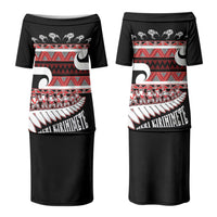 New Zealand Christmas Family Matching Puletasi and Hawaiian Shirt Funny Santa Claus Haka Dance with Tukutuku LT03 Mom's Dress Multicolor - Polynesian Pride