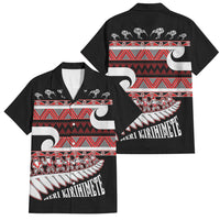 New Zealand Christmas Family Matching Short Sleeve Bodycon Dress and Hawaiian Shirt Funny Santa Claus Haka Dance with Tukutuku LT03 Dad's Shirt - Short Sleeve Multicolor - Polynesian Pride