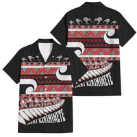 New Zealand Christmas Family Matching Summer Maxi Dress and Hawaiian Shirt Funny Santa Claus Haka Dance with Tukutuku LT03 Dad's Shirt - Short Sleeve Multicolor - Polynesian Pride