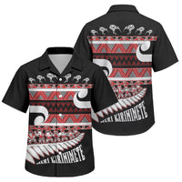 New Zealand Christmas Family Matching Summer Maxi Dress and Hawaiian Shirt Funny Santa Claus Haka Dance with Tukutuku LT03 Son's Shirt Multicolor - Polynesian Pride