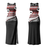 New Zealand Christmas Family Matching Tank Maxi Dress and Hawaiian Shirt Funny Santa Claus Haka Dance with Tukutuku LT03 Mom's Dress Multicolor - Polynesian Pride