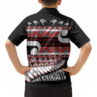 New Zealand Christmas Kid Hawaiian Shirt Funny Santa Claus Haka Dance with Tukutuku LT03 - Polynesian Pride