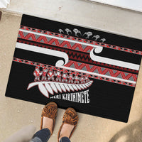 New Zealand Christmas Rubber Doormat Funny Santa Claus Haka Dance with Tukutuku LT03 - Polynesian Pride