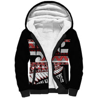 New Zealand Christmas Sherpa Hoodie Funny Santa Claus Haka Dance with Tukutuku